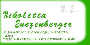 nikoletta enczenberger business card